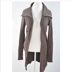 Brown Zip Cardigan
